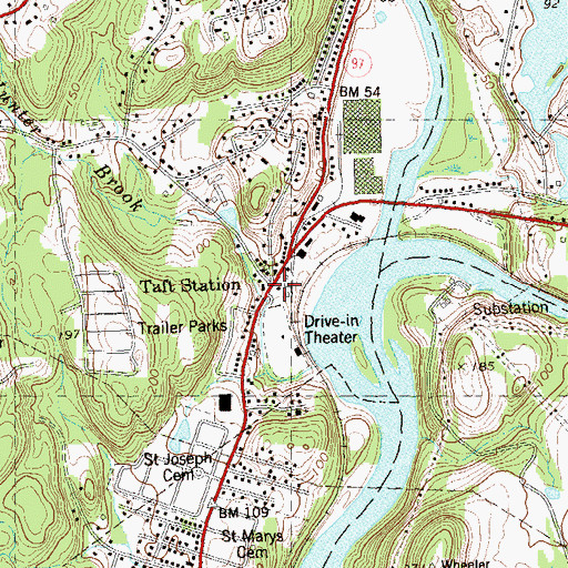 Topographic Map of Taft Station, CT