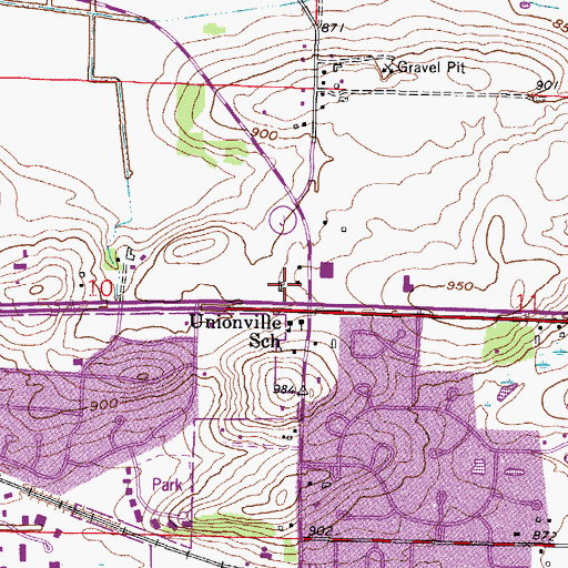 Topographic Map of Lake Country Pavilion Shopping Center, WI
