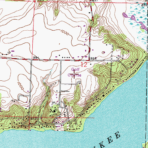 Topographic Map of Lakeside Golf Club, WI