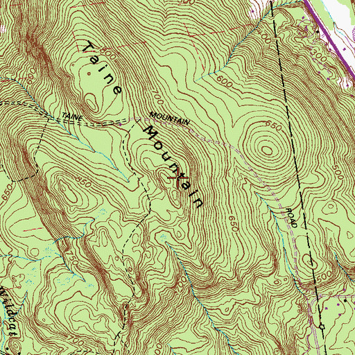 Topographic Map of Taine Mountain, CT