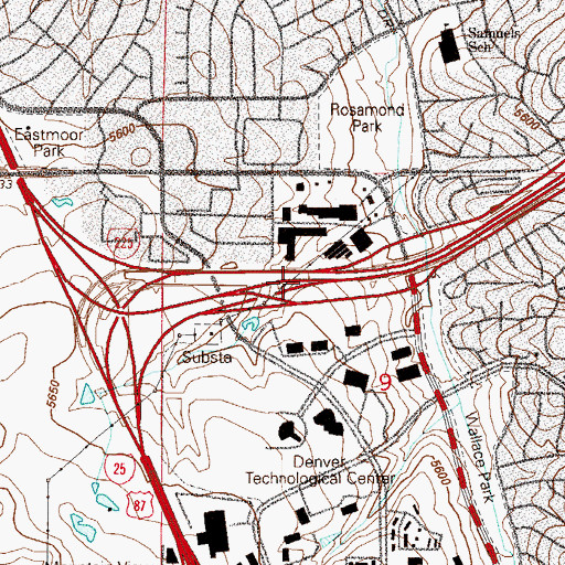Topographic Map of Exit 1, CO
