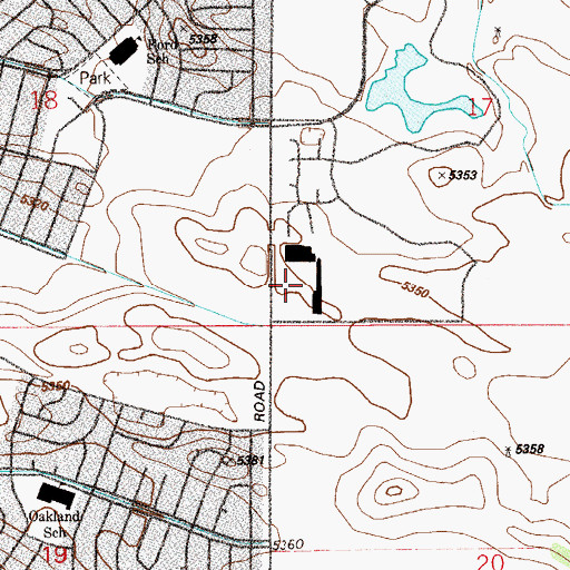Topographic Map of Chambers Place Shopping Center, CO