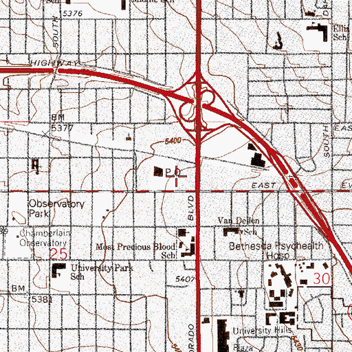 Topographic Map of Colorado Shopping Center, CO