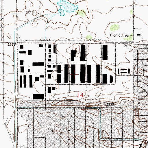 Topographic Map of Denver Business Center, CO