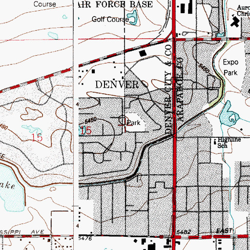 Topographic Map of Ben Bezoff Park, CO