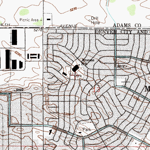 Topographic Map of Elmendorf Park, CO