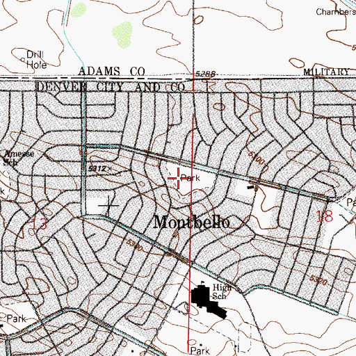 Topographic Map of Falcon Park, CO