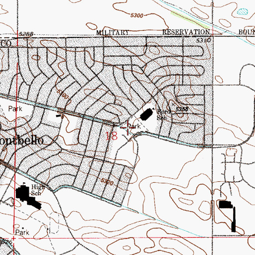 Topographic Map of Ford Park, CO