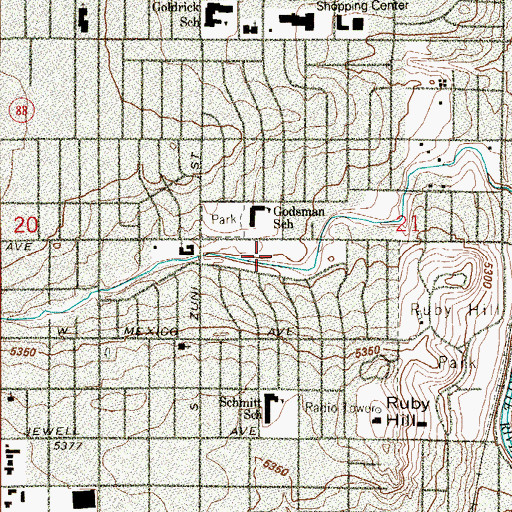 Topographic Map of Godsman Park, CO