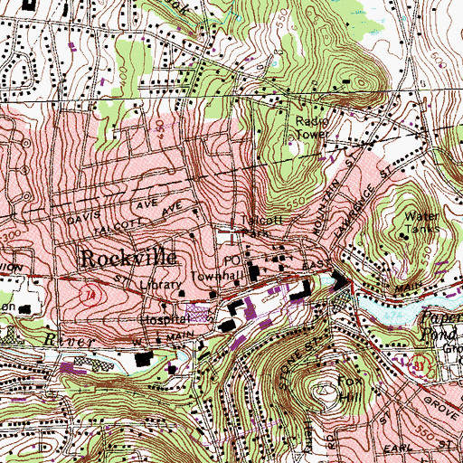 Topographic Map of Talcott Park, CT