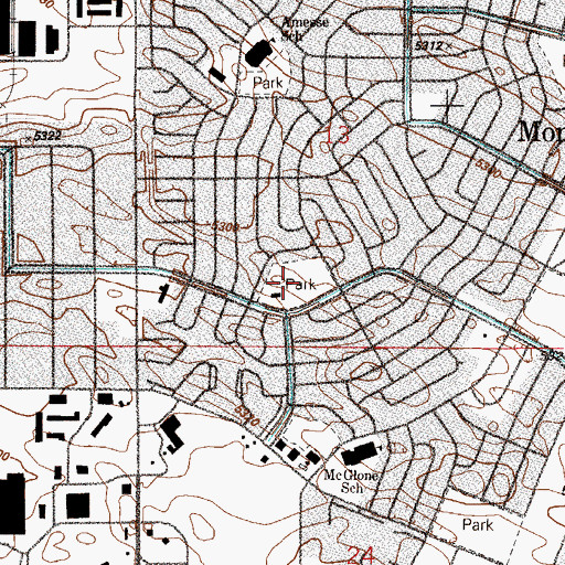 Topographic Map of Mel Silverman Park, CO