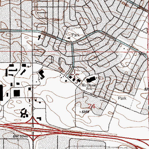 Topographic Map of Montbello Civic Center Park, CO