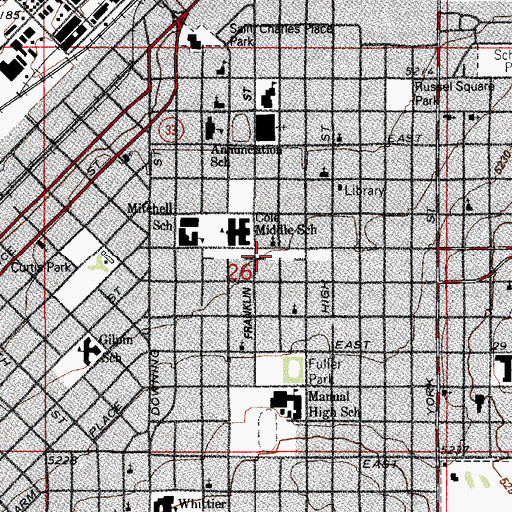 Topographic Map of Morrison Park, CO