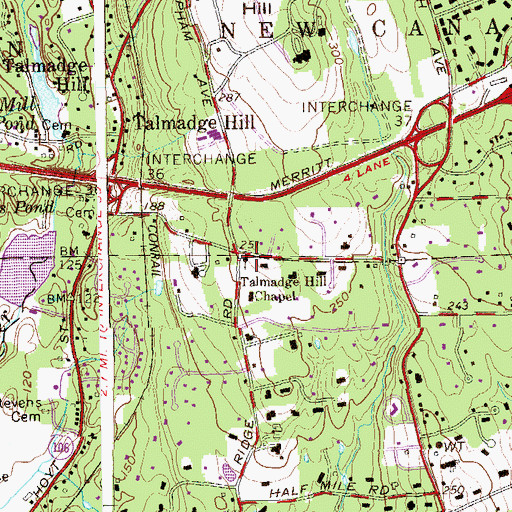 Topographic Map of Talmadge Hill Chapel, CT