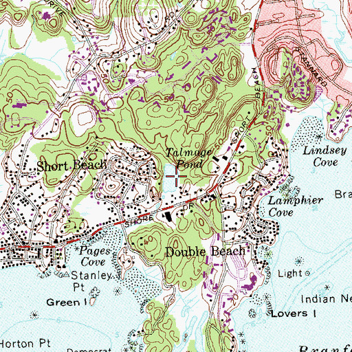 Topographic Map of Talmage Pond, CT