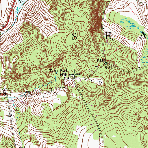 Topographic Map of Tan Fat Hill, CT