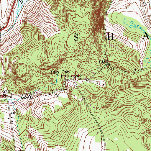 Topographic Map of Tan Fat Hill, CT