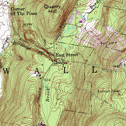 Topographic Map of Tanner Brook, CT