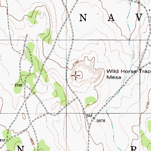 Topographic Map of Wild Horse Trap Mesa, AZ