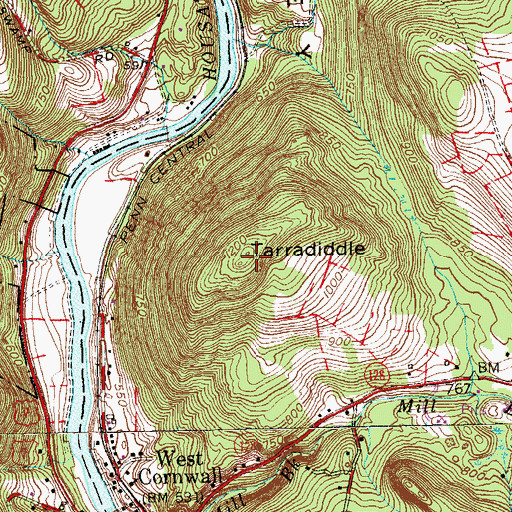 Topographic Map of Tarradiddle, CT