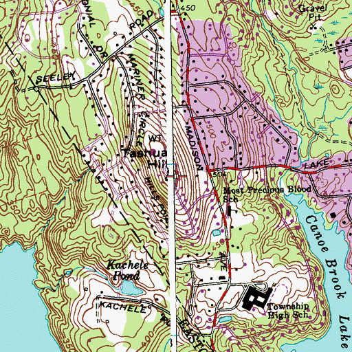 Topographic Map of Tashua Hill, CT