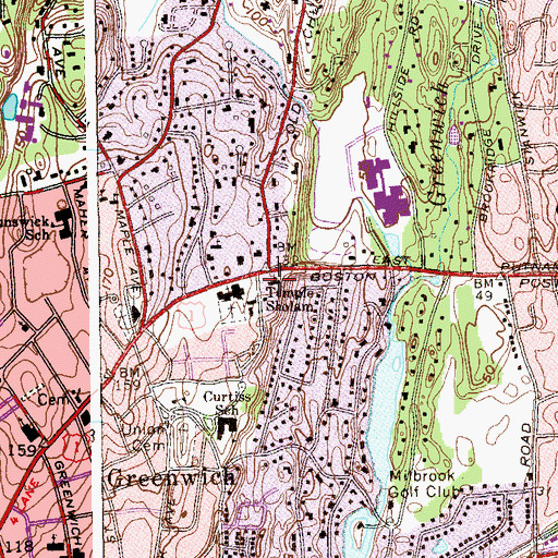 Topographic Map of Temple Sholam, CT