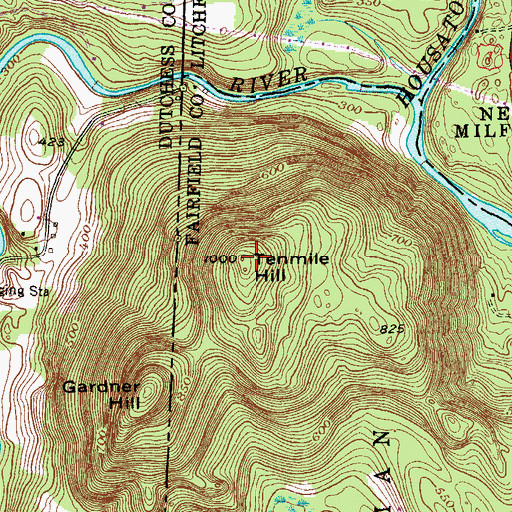 Topographic Map of Tenmile Hill, CT