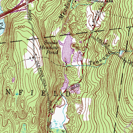 Topographic Map of Tennant Brook, CT