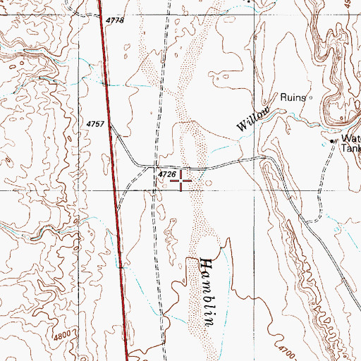Topographic Map of Willow Creek, AZ