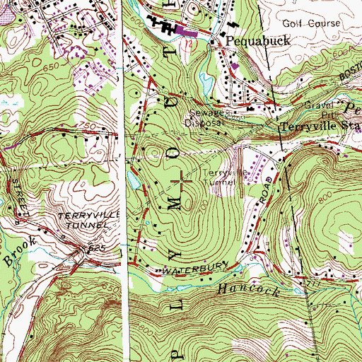Topographic Map of Terryville Tunnel, CT