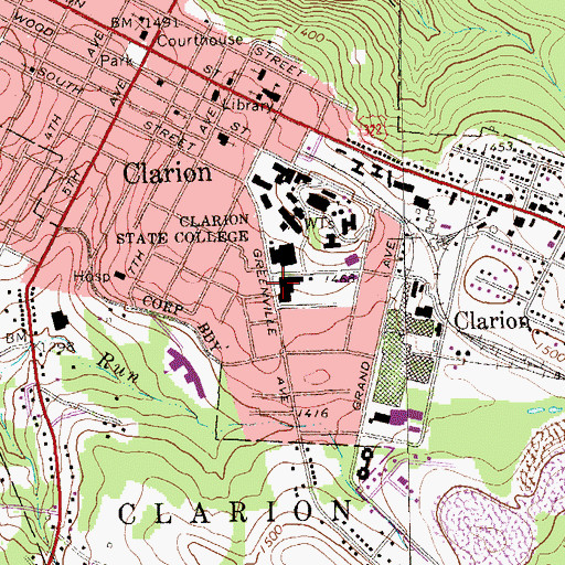 Topographic Map of Marwick - Boyd Fine Arts Center, PA
