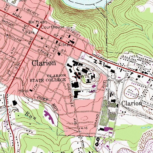 Topographic Map of Peirce Science Center, PA