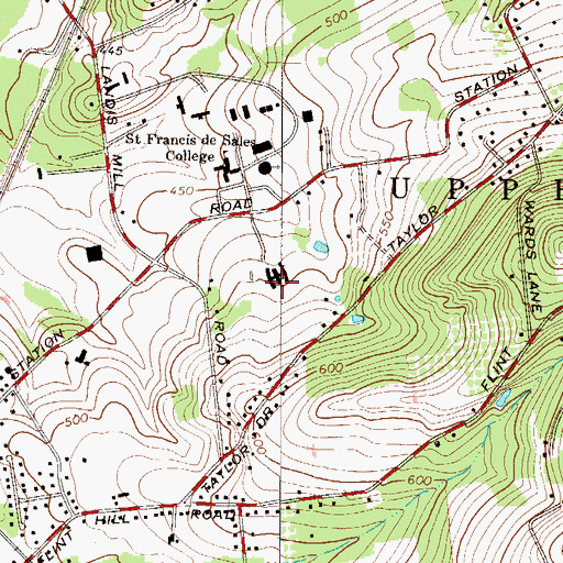 Topographic Map of Brisson Hall, PA