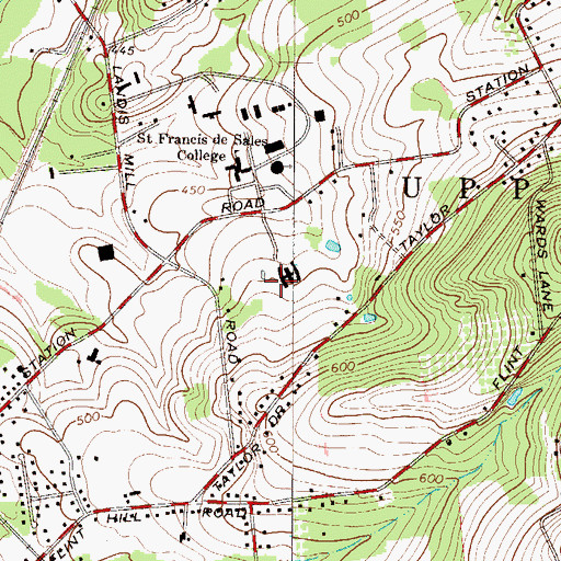 Topographic Map of Chappuis Hall, PA