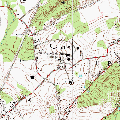 Topographic Map of Dooling Hall, PA