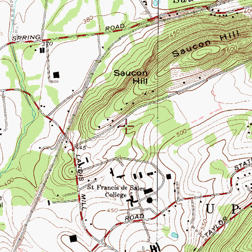 Topographic Map of Jacquier Center, PA