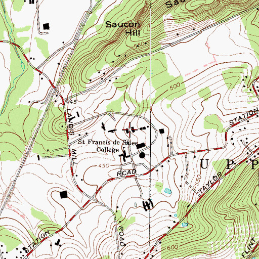 Topographic Map of McShea Student Union, PA