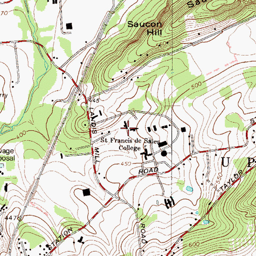 Topographic Map of Tocik Hall, PA