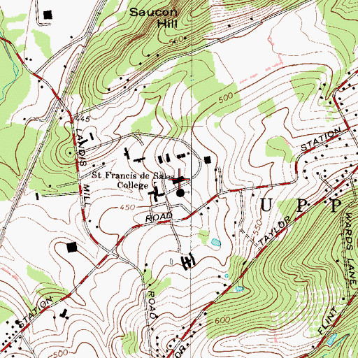 Topographic Map of Trexler Library, PA