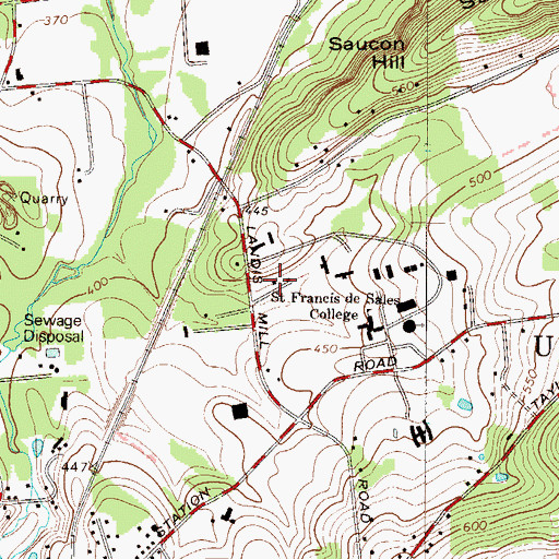 Topographic Map of Tucker House, PA