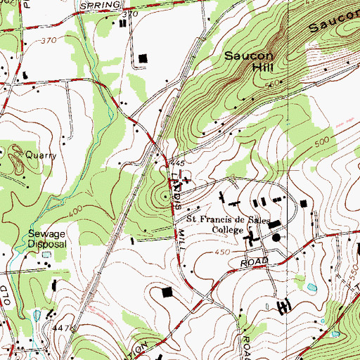 Topographic Map of University Heights Recreation Area, PA