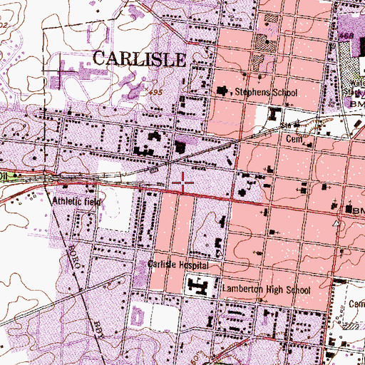 Topographic Map of Baird-McClintock Hall, PA