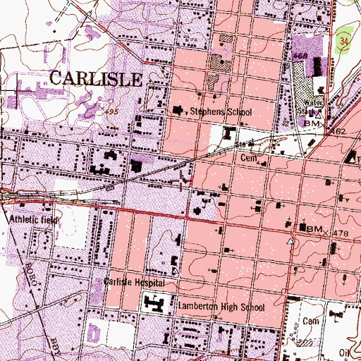 Topographic Map of Benjamin D James Center, PA
