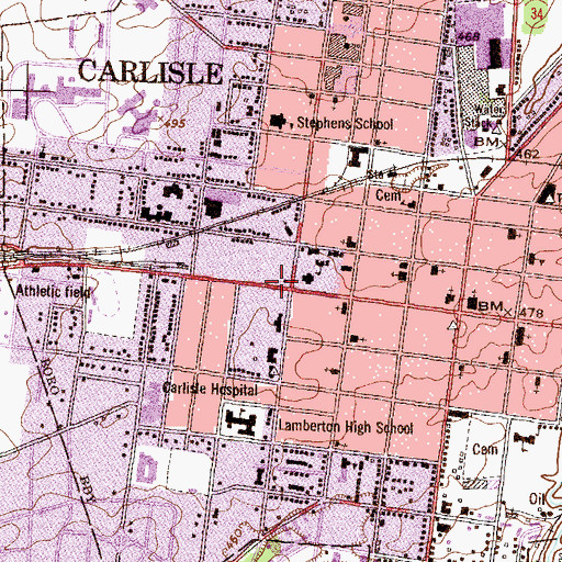 Topographic Map of Biddle House, PA