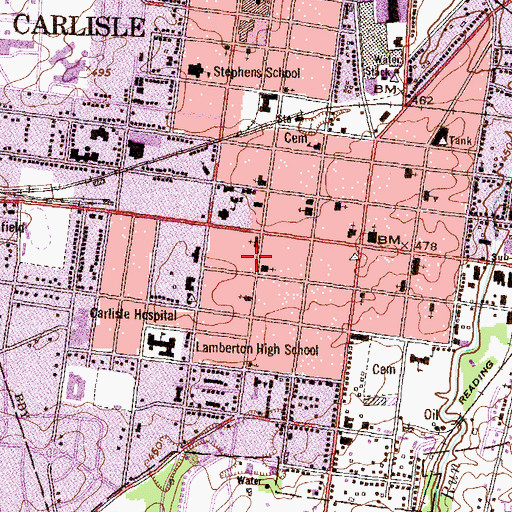 Topographic Map of George Edward Reed Hall, PA