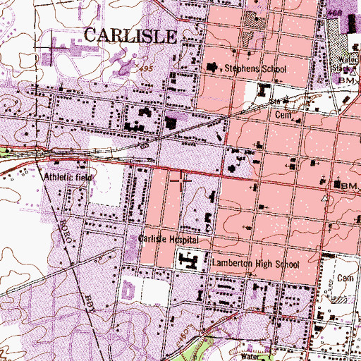 Topographic Map of Gilbert Malcolm Hall, PA