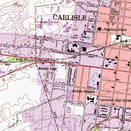 Topographic Map of Hays Tennis Courts, PA