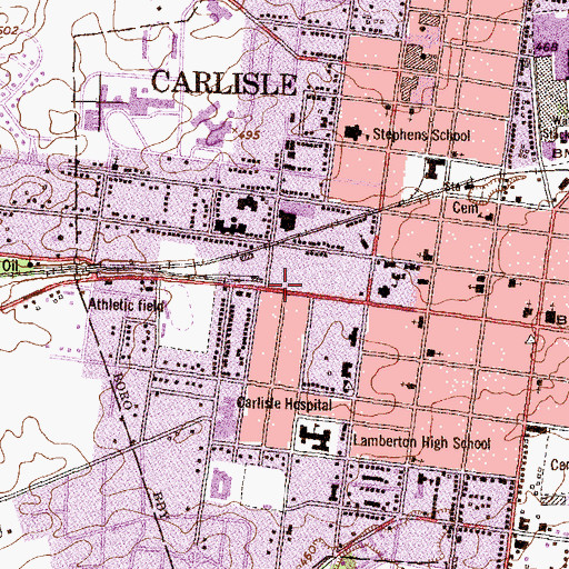 Topographic Map of James Buchanan Hall, PA