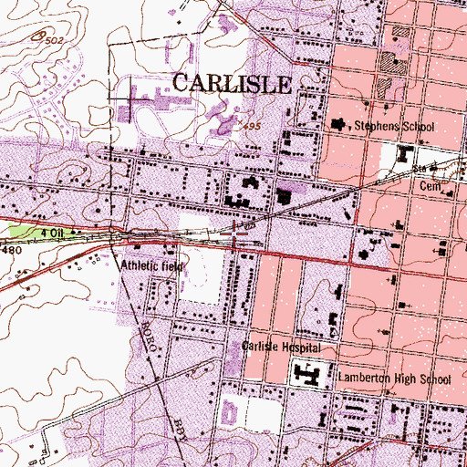Topographic Map of Kline Athletic Center, PA