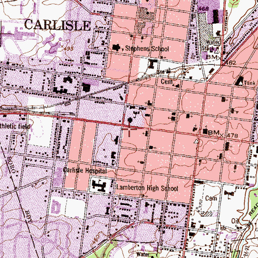 Topographic Map of Milton B Asbell Center, PA